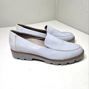 Vionic Kensley Loafer Slip On Gray Patent Leather Suede Lug Sole Women's 8.5